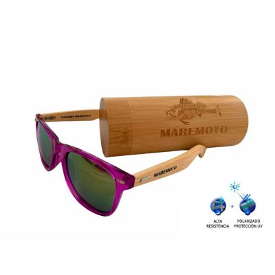 Gafas de madera bambú violeta